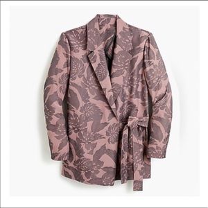J Crew collection tie close Jacquard boxy blazer
